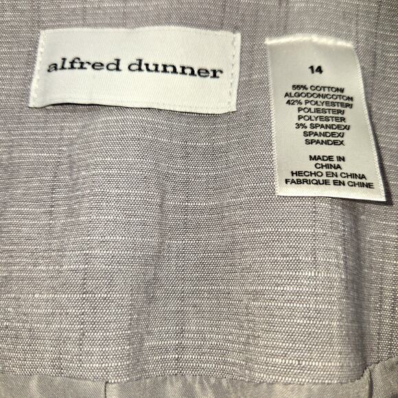 Alfred Dunner 14 Women's Blazer Gray Suit Coat Misses Size Large L Jacket - Picture 3 of 5